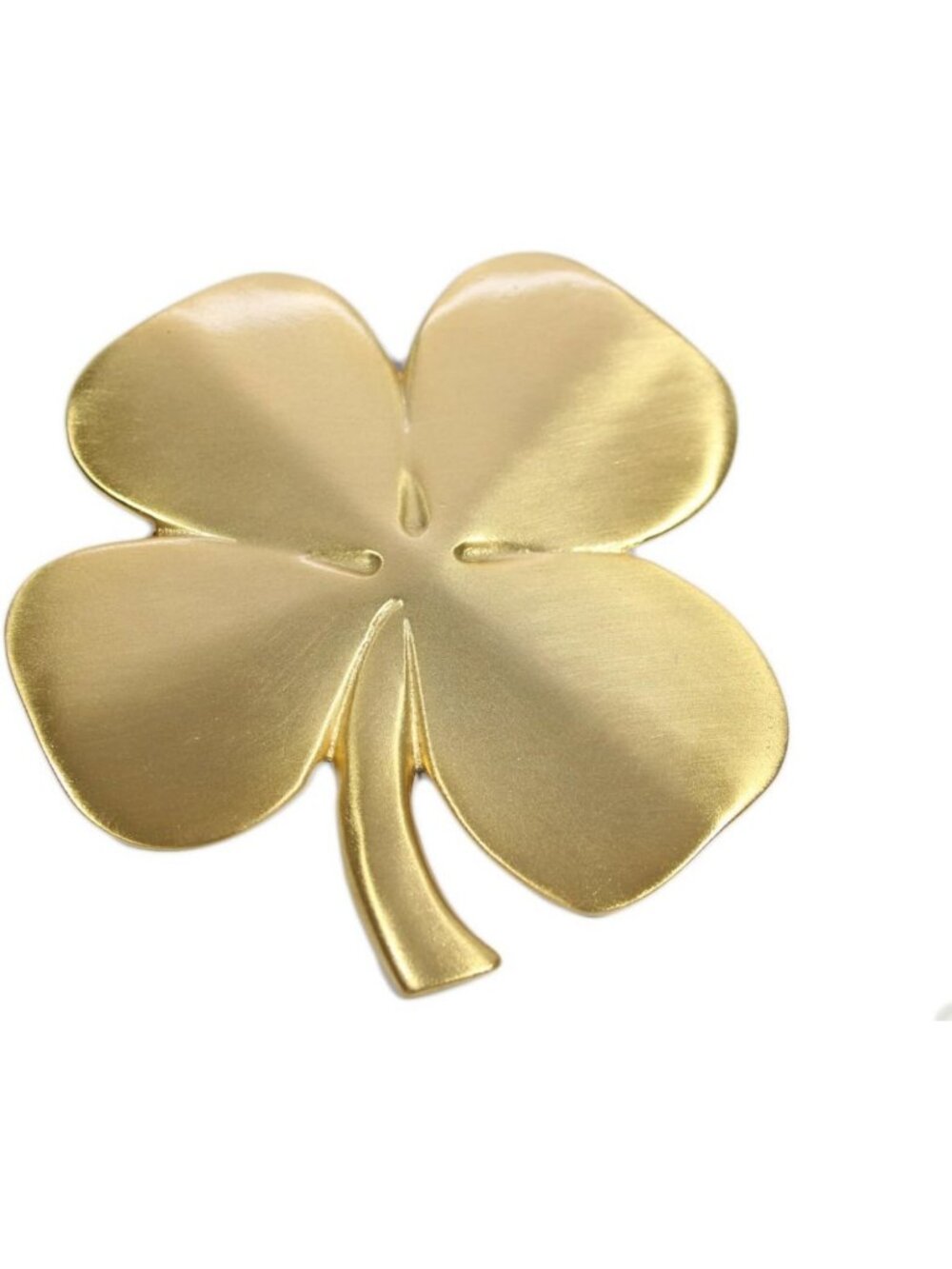 Gold Plated 4 Leaf Clover Wall Hanging - Irish Shamrock Decor & Blessing